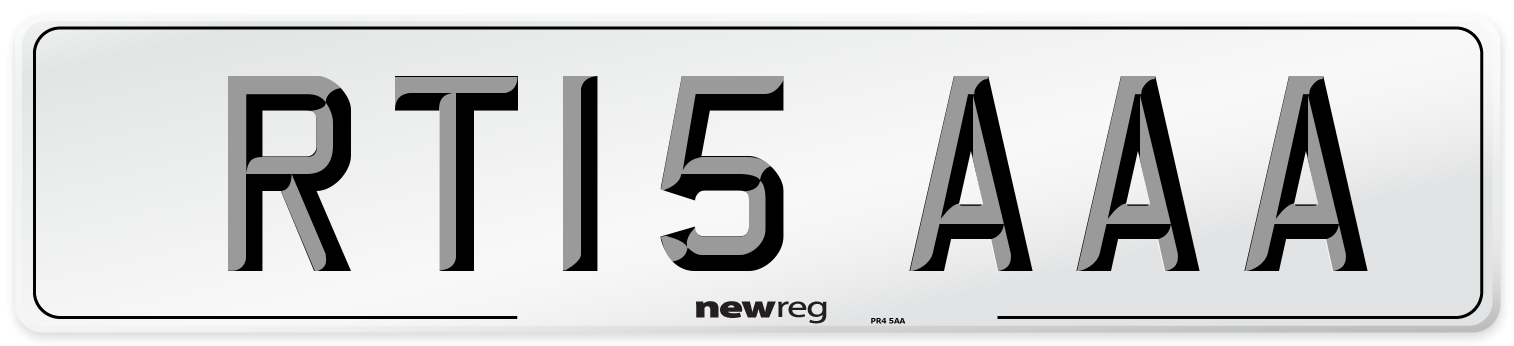 RT15 AAA Number Plate from New Reg